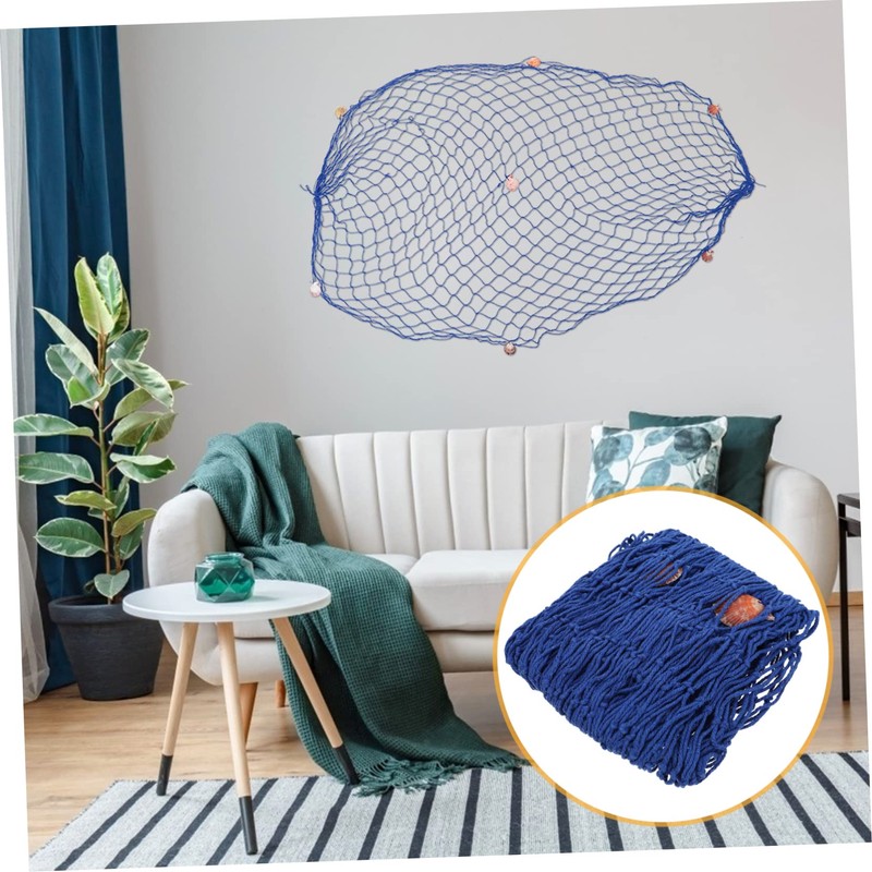 Kisangel Decorative Wall Hanging Fishing Net Mediterranean Cotton Photo Props