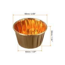 HARFINGTON Brown Gold Cupcake Cups, 100pcs Aluminum Foil 3.5oz Standard Cupcake Liners Cupcake Baking Cups for Birthday Party Supplies Weddings Decorations