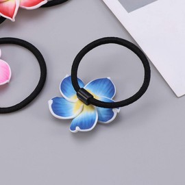 FRCOLOR Hair Rubber Plumeria Flower Ring Rubber Hair Elastic Scrunchie Hair Rope, 12 Pieces, Stylish, Hair Tie, Hair Ring, Korean, Cute, Girls, Hair Ornament, Colorful