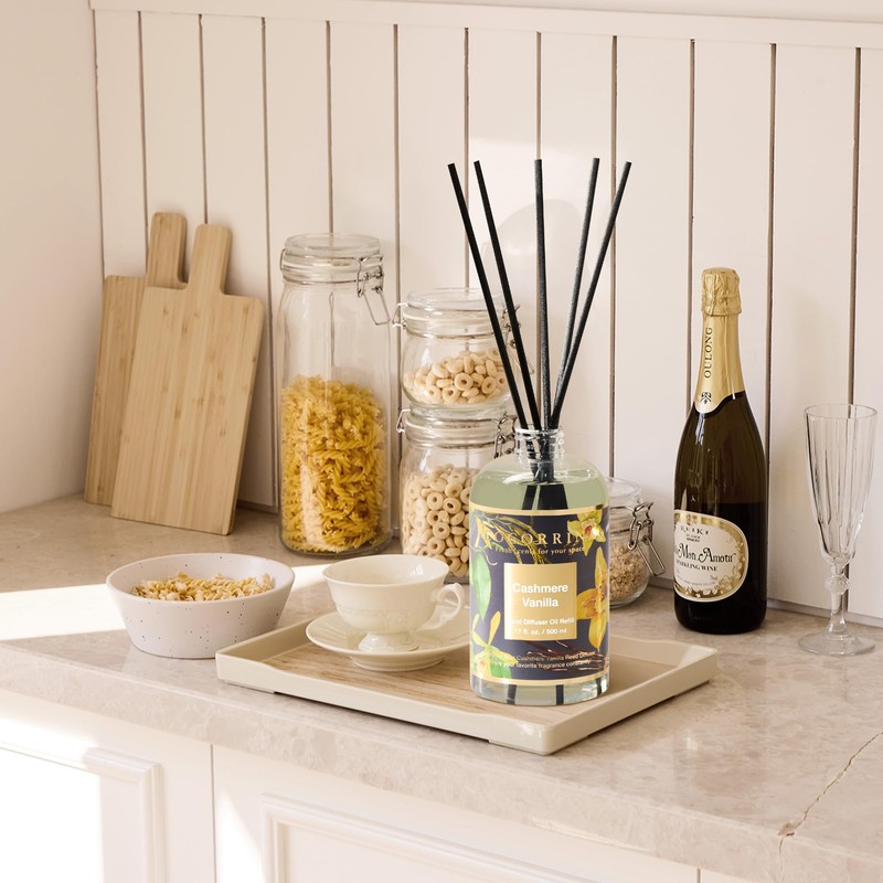 Cocorrína Reed Diffuser Refill Cashmere Vanilla 17oz (500ml) with 8