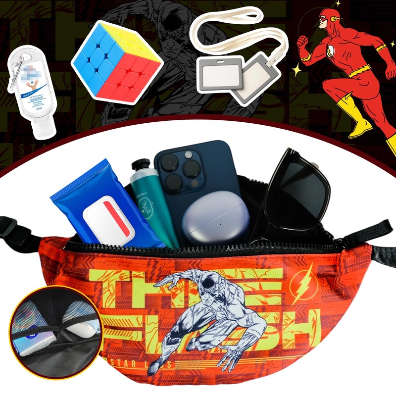Red Superhero Fanny Pack, Hands Free Crossbody Bag for Boys