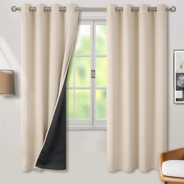 BGment Thermal Insulated 100% Blackout Curtains 72 Inch Length 2