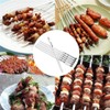 10 Pieces Stainless Steel Barbeque Grilling Skewers Outdoor Camping Barbecue