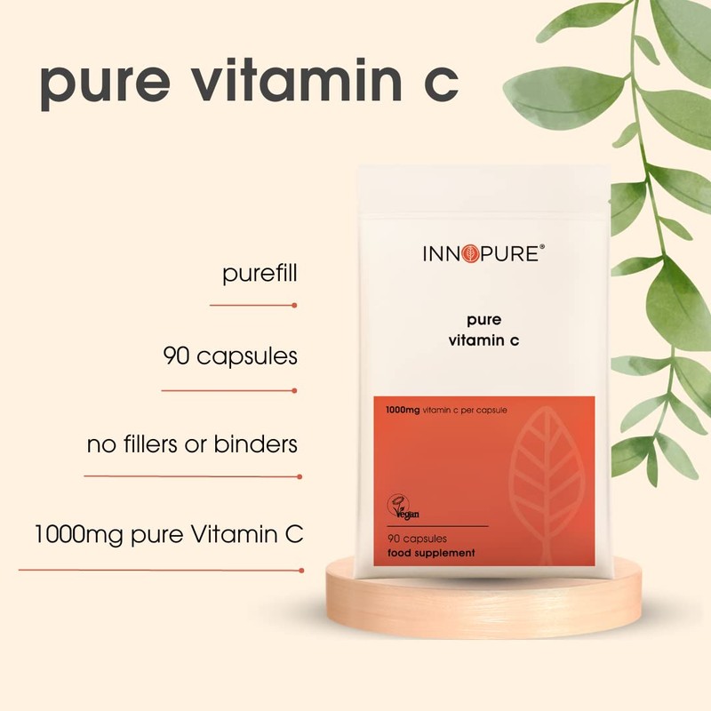 Pure Vitamin C Capsules 1000mg (No Fillers or Binders) Premium