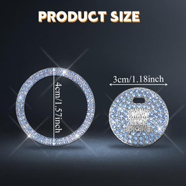 HQRNYP Bling Crystal Car Engine Start Ring Sticker, Push Start Button Cover, Sparkling Crystal Rhinestone Engine Start Rings, Anti-Scratch Key Ignition & Knob Bling Ring for Women (Blue)