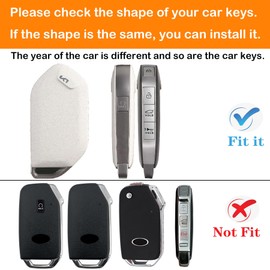 Yonmcfn for kia Key fob Cover with Metal/Leather Keychain,TPU Key case,Compatible with 2023 2024 Telluride ect Remote Smart Key,5 Buttons Silver Purple