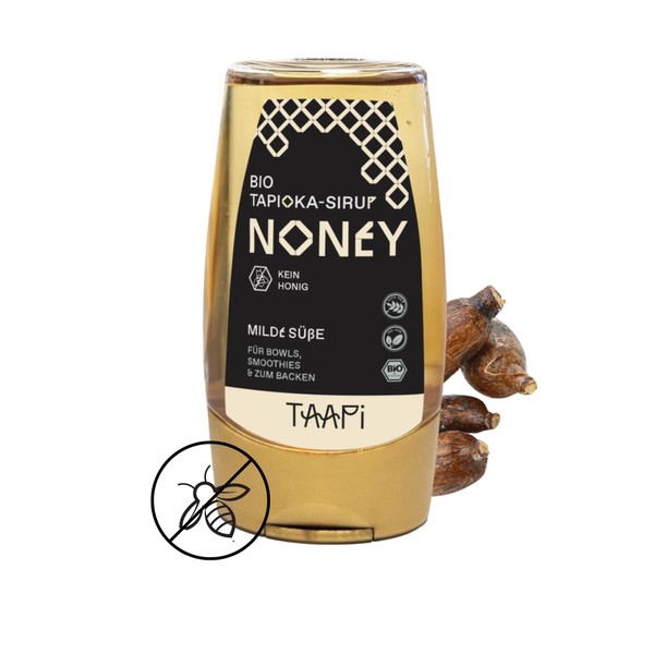 TAAPi NONEY Organic Tapioca Syrup 250 g without Added Sugar & Fructose, Plant-based, Mild Sweetness, Gluten-Free & Vegan, Tapioca Syrup from Cassava Root, Alternative for Honey, Sugar and Sweetener