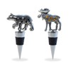Puzzled Reusable Black Bear & Moose Wine Stopper, 5” Metal
