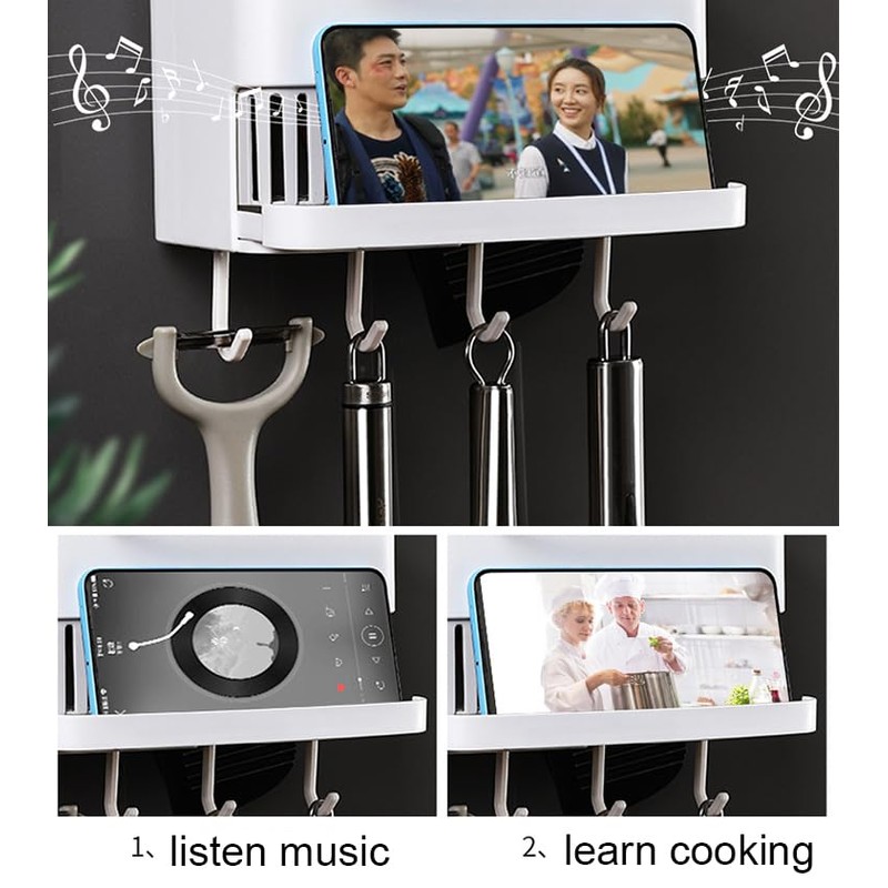 Hosoncovy Utensil Wall Holder and Countertop Cutlery Drainer - Tableware