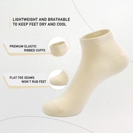 SERISIMPLE Women Bamboo Ankle Socks Low Cut Thin Sock Lightweight Pastal Color Soft Sock 5 Pairs(Assorted1, Medium)