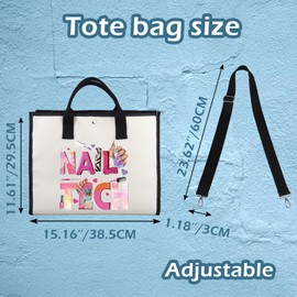 LEVLO Nail Tech Tote Bag Nail Artist Gift Beautician Canvas Bag Nail Salon Gifts Nail Technician Gifts Manicurist Salon Tote Bag (NAIL TECH TOTE BAG uk)