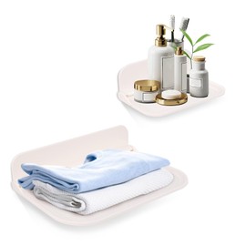 2pcs Floating Shelf Storage Rack, Non Perforated Hanging Storage Rack,Foldable Display Wall Rack, Suitable for Multi-Purpose Storage of Rvs, Campers, Attic, Bedside, Bathroom, Home Wall Rack, Etc