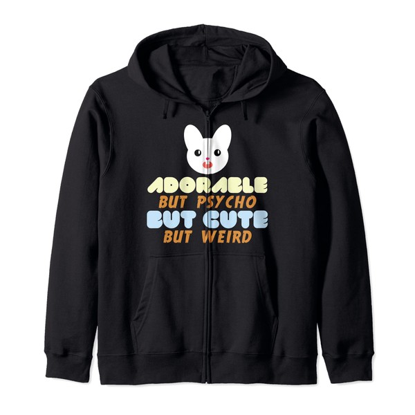 Adorable But Psycho But Cute But Weird Bunny Meme Hooded
