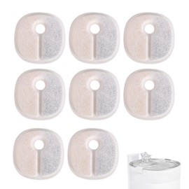 8pcs Cat Water Fountain Filters, 3x3 Inch Triple Layer Filtration Replacement Filters for E1/E1+ Cat Fountain (67oz)