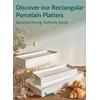 Sweese Rectangular Porcelain Platters, Serving Trays for Parties, 13.8 Inch