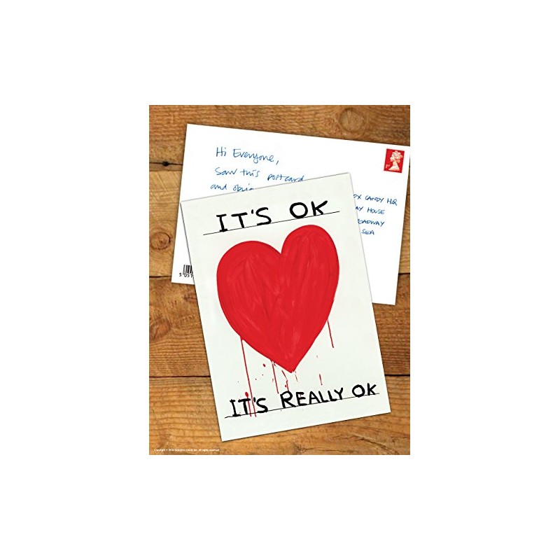 Funny Humorous 'David Shrigley It's OK' Novelty Postcard