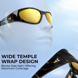 KastKing Raccoon Polarized Sport Sunglasses for Men and Women, Wide Temple Wrap, Ideal for Driving Fishing Cycling Running