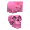 Molde De Resina Para Maceta Calavera Con Flor En Silicona
