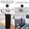 HINATAA Crystal Water Bottle, Removable Healing Natural Quartz Water Bottle,