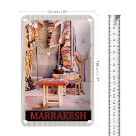 Vintage Blechschild | Marrakesh | Orientalisches Flair | Dekoration | 12 cm x 18 cm