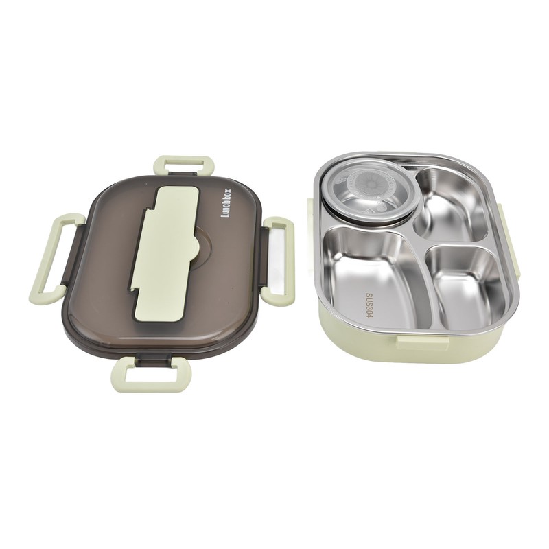 Portable Kids 304 Stainless Steel Lunch Box 1.3L Four Compartment