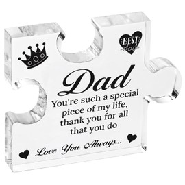 Acrylic Ornament Jigsaw Piece Thoughtful Present for Dad Step Dad Gifts from Son Daughter Birthday