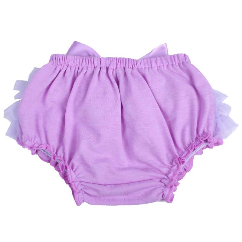 ベビーおむつカバー フリルブルマー オーバーパンツ (パープル, Small / 0-6 Months)