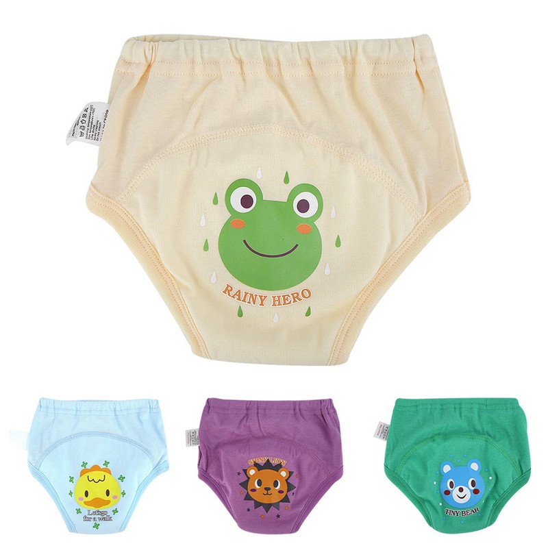 4PCS Baby Cloth Cartoon Waterproof Diapers Nappies Toddler 4 Layers