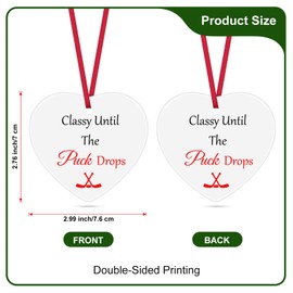 Hockey Christmas Ornament for Hockey Player Boys Girls Ice Hockey Themed Gifts Christmas Tree Decorations Ornament for Hockey Lover Fans Coach Ceramic Keepsake Birthday Xmas Thanksgiving Gifts