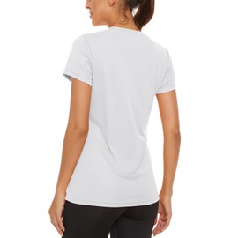 TACVASEN Women's Plain T-Shirts Short Sleeve UPF 50+ Basic Crew Neck Summer Quick-Drying Casual UV Shirts, White
