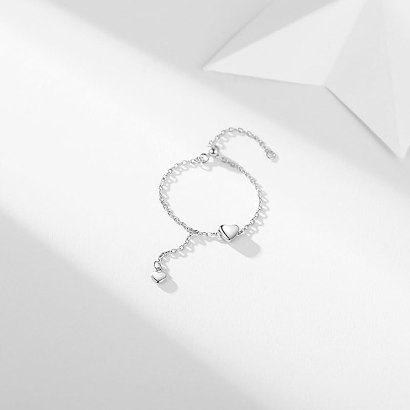 TUCEWP Heart Rings for Women Elegant Sweet Trendy Silver Link