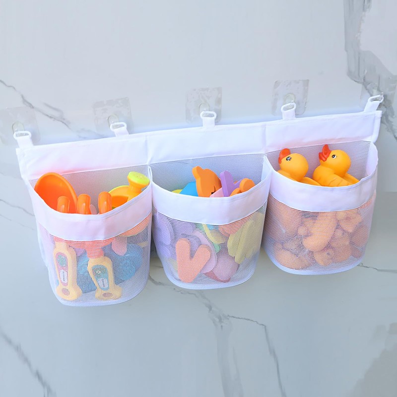 XNBTFK Large Bath Toy Storage Organizer with 3 Compartment Large