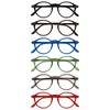 OPULIZE REY Lesebrille - 6er-Pack - Runder Retro-Rahmen - Mattschwarz,