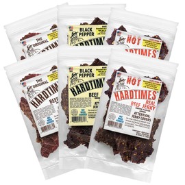 Hardtimes Handcrafted Beef Jerky - Variety Flavors - 6 Pack of 4 oz. Bags