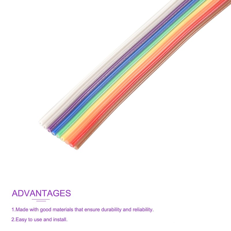 DMiotech 1 Pack 9P IDC Wire Flat Rainbow Ribbon Cable
