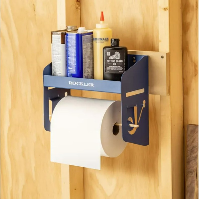 Shop Towel Holder - Durable Powder-Coat Finish Wall Mounted Paper