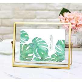 Gold Photo Frame Decor with Plexiglas Desk Pictures Display 5x7 to 6x8 desktop Picture Frames,Vintage Style ，for Photos, artwork, & More, Tabletop Display