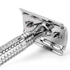 QSHAVE Classic Chrome Plated Short Handle Double Edge Safety Razor