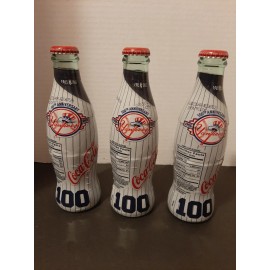 Coca-Cola COCA COLA YANKEES 100TH ANNIVERSARY BOTTLE LOT OF 3 UNOPENED