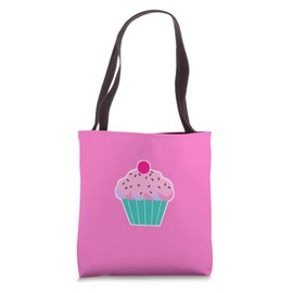 Pretty Cupcake Pink Icing Cherry on Top Tote Bag