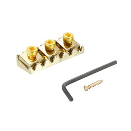 MECCANIXITY Metal Guitar String Locking Nut Electric Guitar Tremolo Bridge Lock 42mm Gold for Electric Guitar Replacement Parts