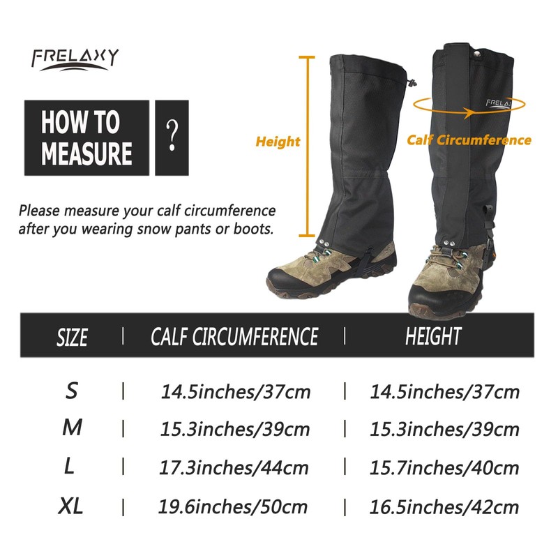 Frelaxy Leg Gaiters Ultra HIGH-Performance Hunting Gaiters, 100% Waterproof Hiking