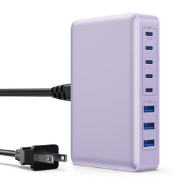USB C Charger 105W USB C Charger Block,Upgraded GaN III 8-Port Fast Charging Station Hub,PD 65W Laptop Charger Adapter Compatible with MacBook Pro/Air,DELL,Lavender
