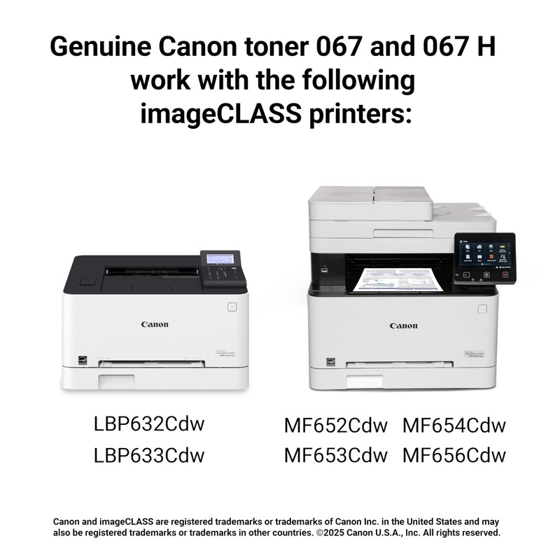 Canon Genuine 067 Black Toner Cartridge Compatible with LBP633Cdw, LBP632Cdw,
