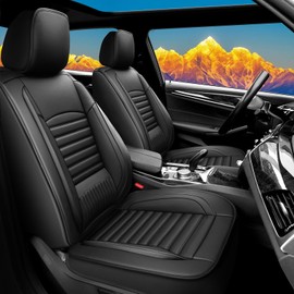 Kaomim Car Seat Covers Compatible with Mazda CX-5 2013-2025. Waterproof & Breathable Leather. Compatible with Airbag & Easy to Install. All - Weather Seat Cushion Protector(Full Set, Black)