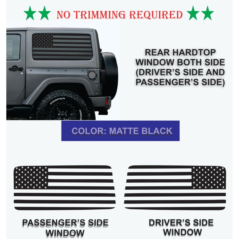 Compatible with Jeep Wrangler JL (2 Door) 2018-2025 Precut American