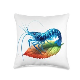 Cherry Shrimp Aquarium Tees Blue Cherry Shrimp Breeder Neocaradina Freshwater Aquarium Throw Pillow, 16x16, Multicolor