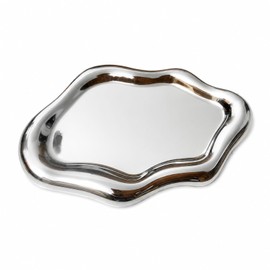 Tastetreasure Silver Cloud Trinket Dish Jewelry Tray, Aesthetic Plastic Jewelry Organizer for Rings Earrings Bracelets, Modern Vanity Tray for Dresser Decor, Small Decorative Key Bowl