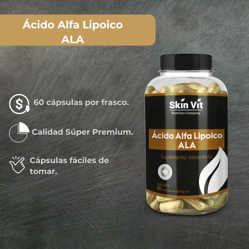Ácido Alfa Lipoico (ALA) 60 Cápsulas | Skin Vit Súper