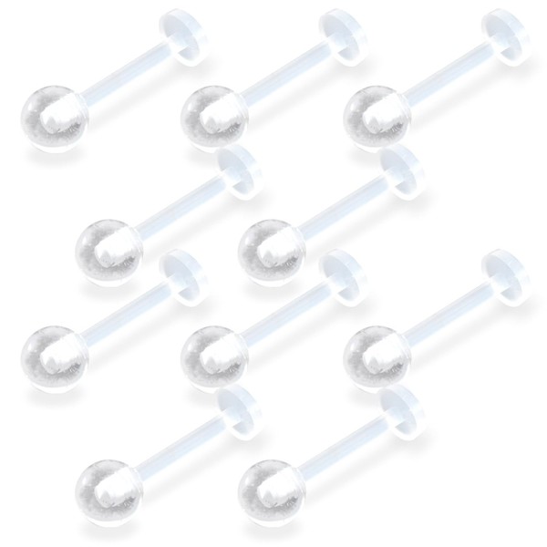 Sholt Piercing, Transparent Earrings, Acrylic, Body Piercing, 16G, Set of